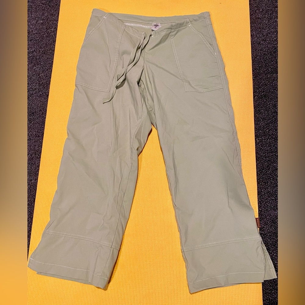 Prana nylon capris - green light weight.